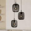 Romazzina hanglamp, Ø 46 cm, zwart, 3-lamps, staal