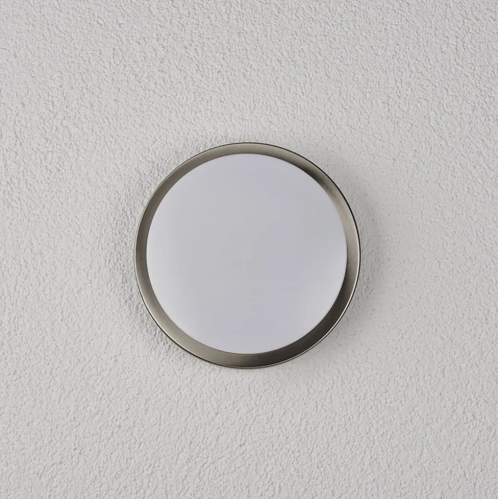 Ronde buitenwandlamp Fero, roestvrij staal