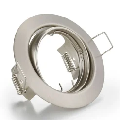 Ronde inbouwlamp Jura in nikkel mat