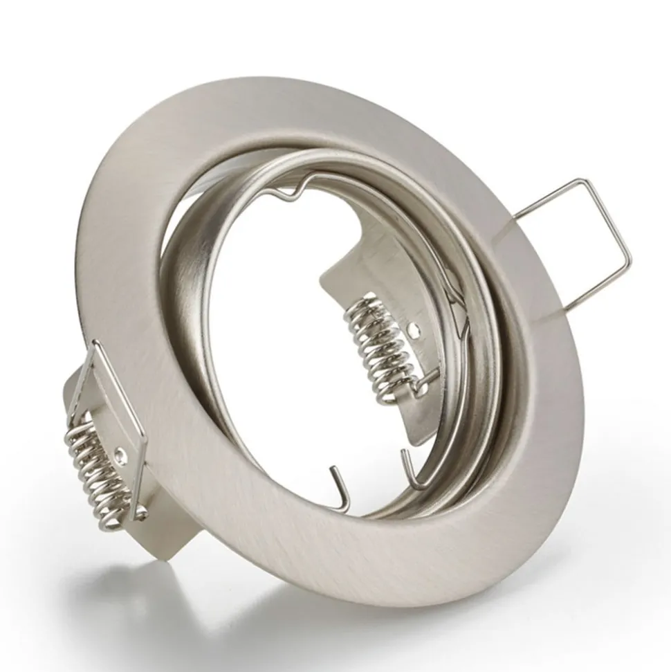 Ronde inbouwlamp Jura in nikkel mat