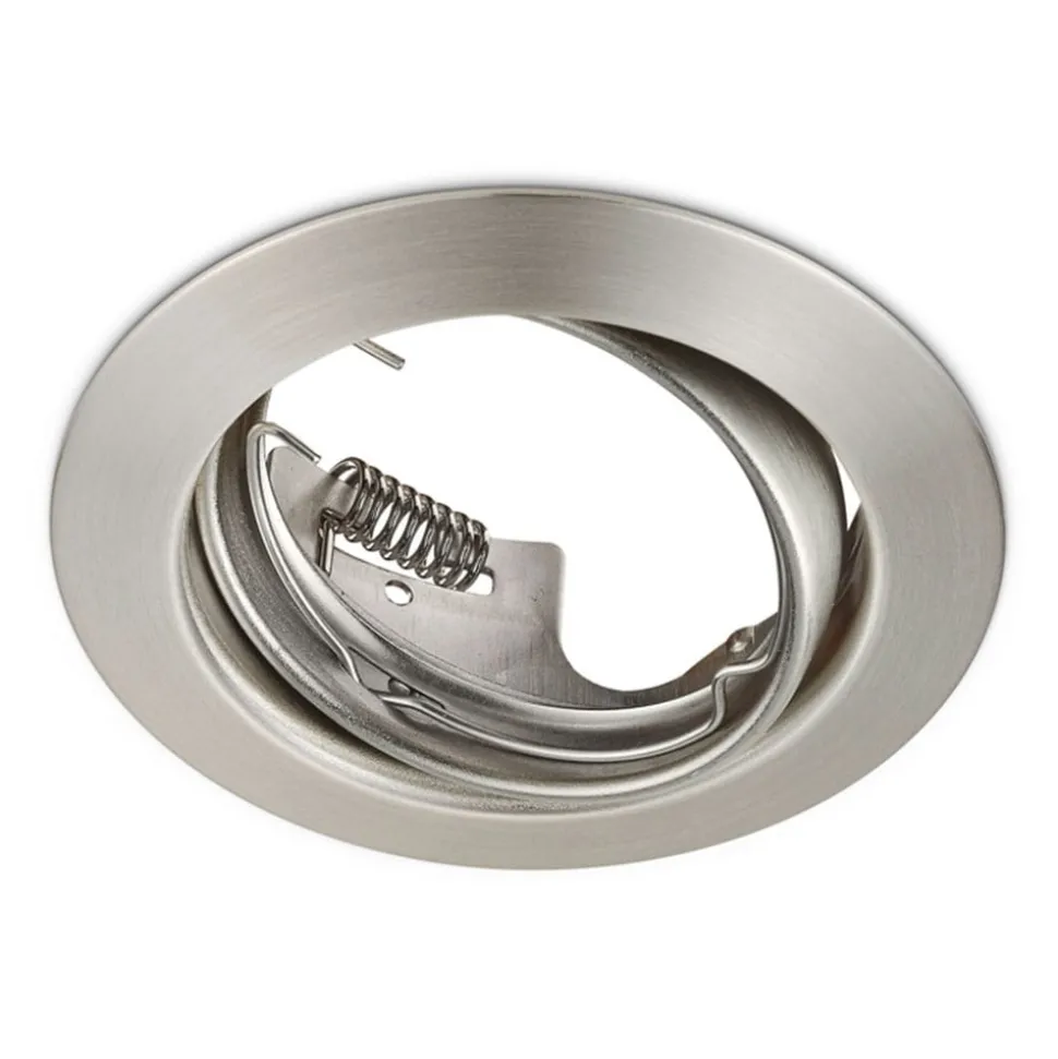 Ronde inbouwlamp Jura in nikkel mat