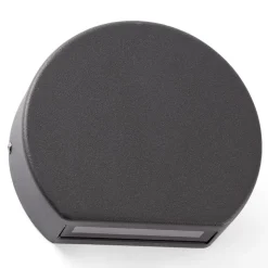 Ronde LED buitenwandlamp Pill in donkergrijs