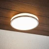 Ronde LED plafondlamp Lyss met chromen rand, IP44
