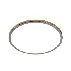 Ronde LED plafondlamp Lyss met chromen rand, IP44