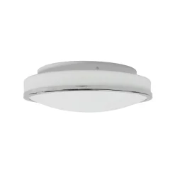 Ronde LED plafondlamp Lyss met chromen rand, IP44