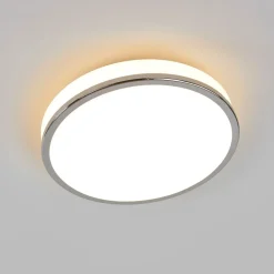 Ronde LED plafondlamp Lyss met chromen rand, IP44