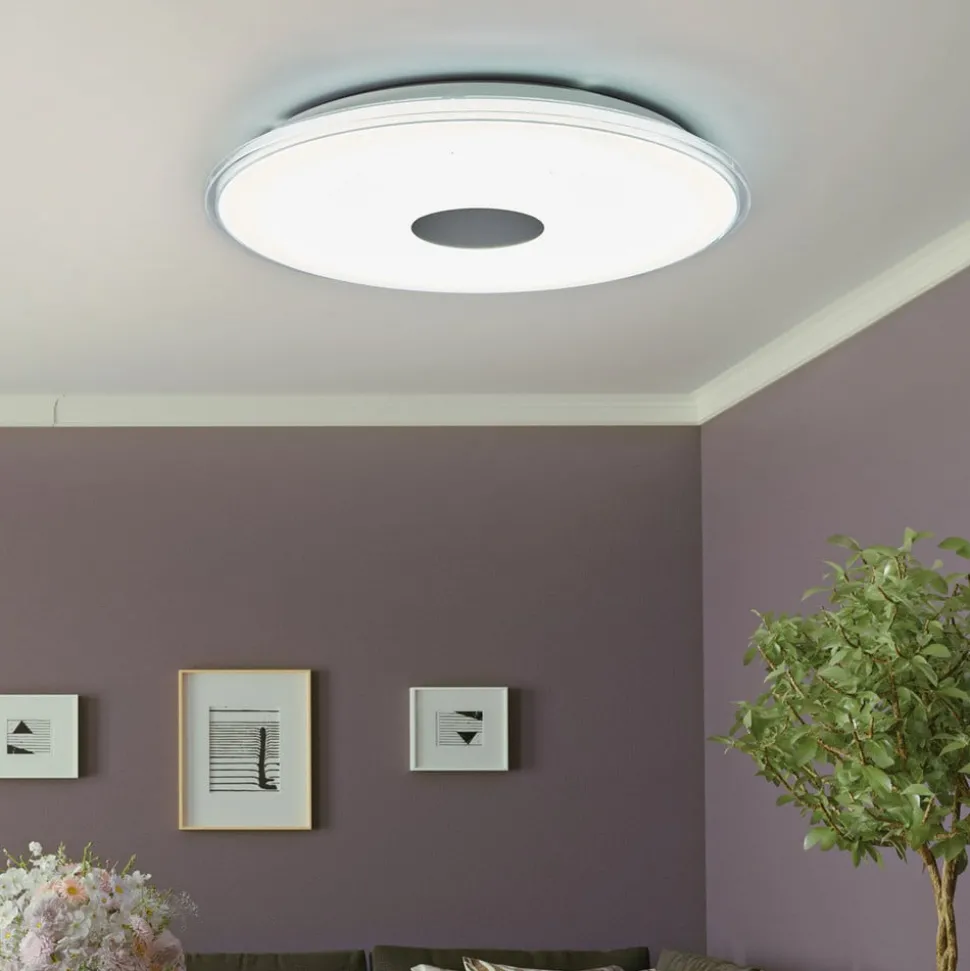 Ronde LED plafondlamp Shogun met glinsterlook