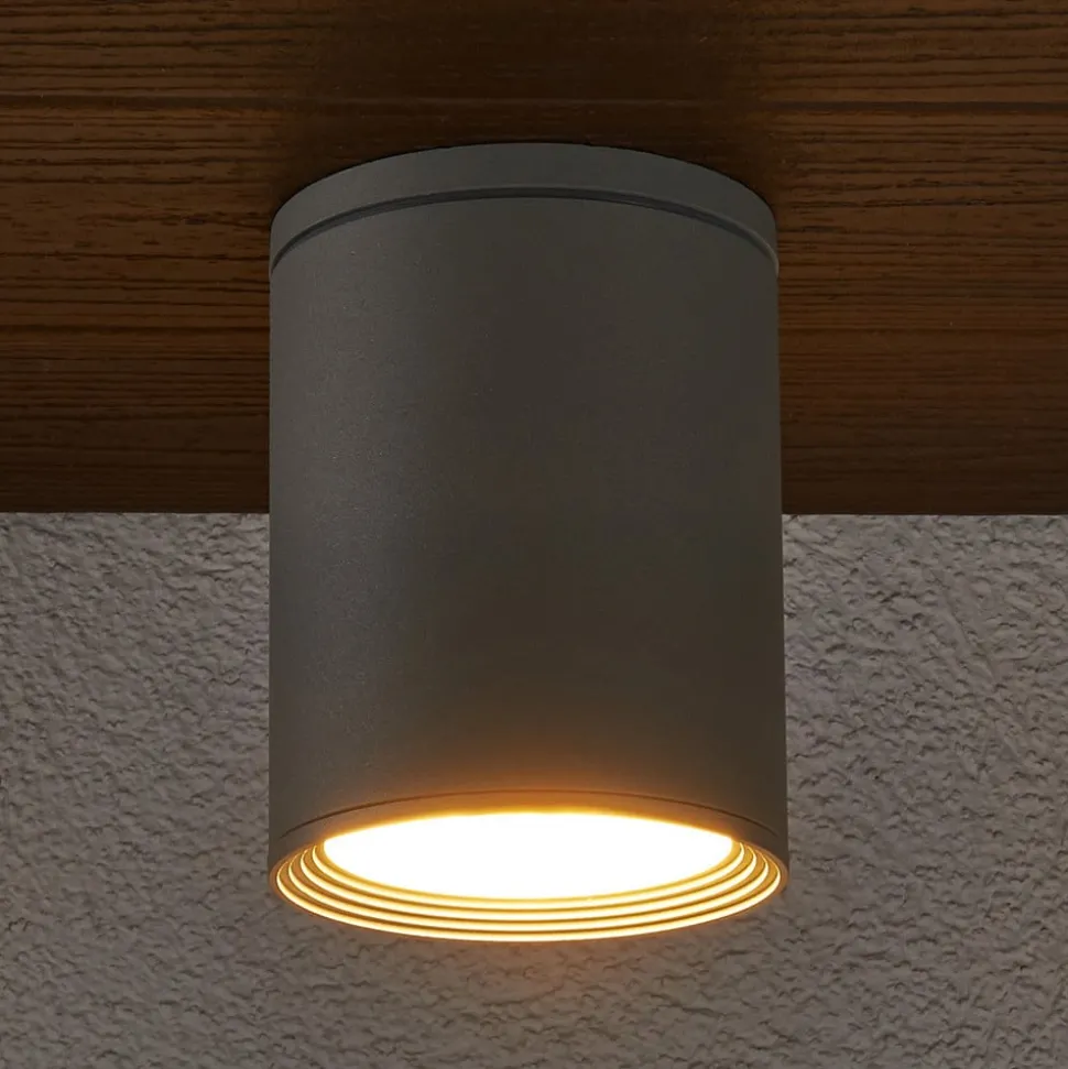 Ronde plafondspot Minna in zilvergrijs