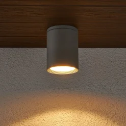 Ronde plafondspot Minna in zilvergrijs