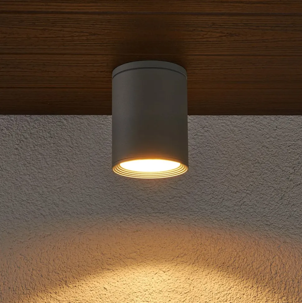 Ronde plafondspot Minna in zilvergrijs