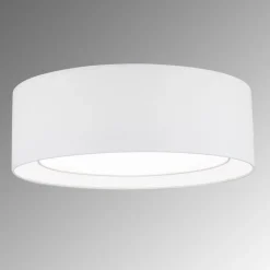 Ronde stoffen plafondlamp Antoni in wit