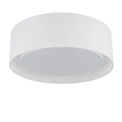 Ronde stoffen plafondlamp Antoni in wit