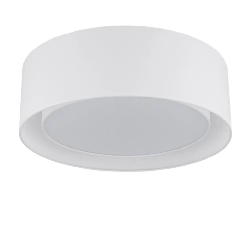 Ronde stoffen plafondlamp Antoni in wit