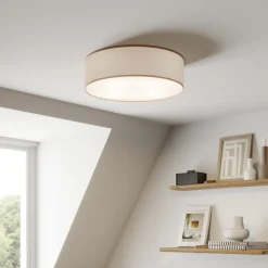 Rondo plafondlamp, beige, metaal, Ø 45 cm, E27