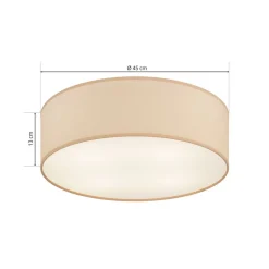 Rondo plafondlamp, beige, metaal, Ø 45 cm, E27