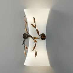 Rose wandlamp met glazen kap