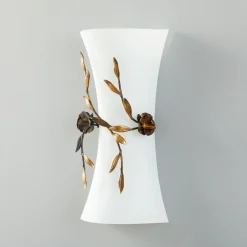 Rose wandlamp met glazen kap