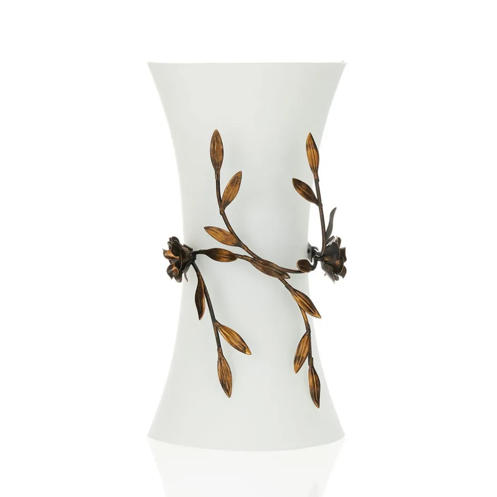 Rose wandlamp met glazen kap