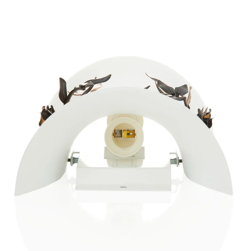 Rose wandlamp met glazen kap