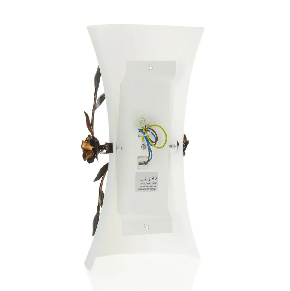 Rose wandlamp met glazen kap