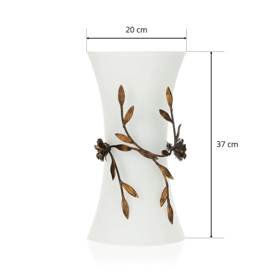 Rose wandlamp met glazen kap