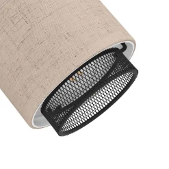 Rosley wandspot, zwart/naturel, linnen