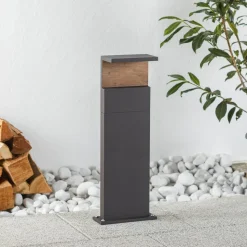 Ruka LED tuinpadverlichting met houten element, 60 cm