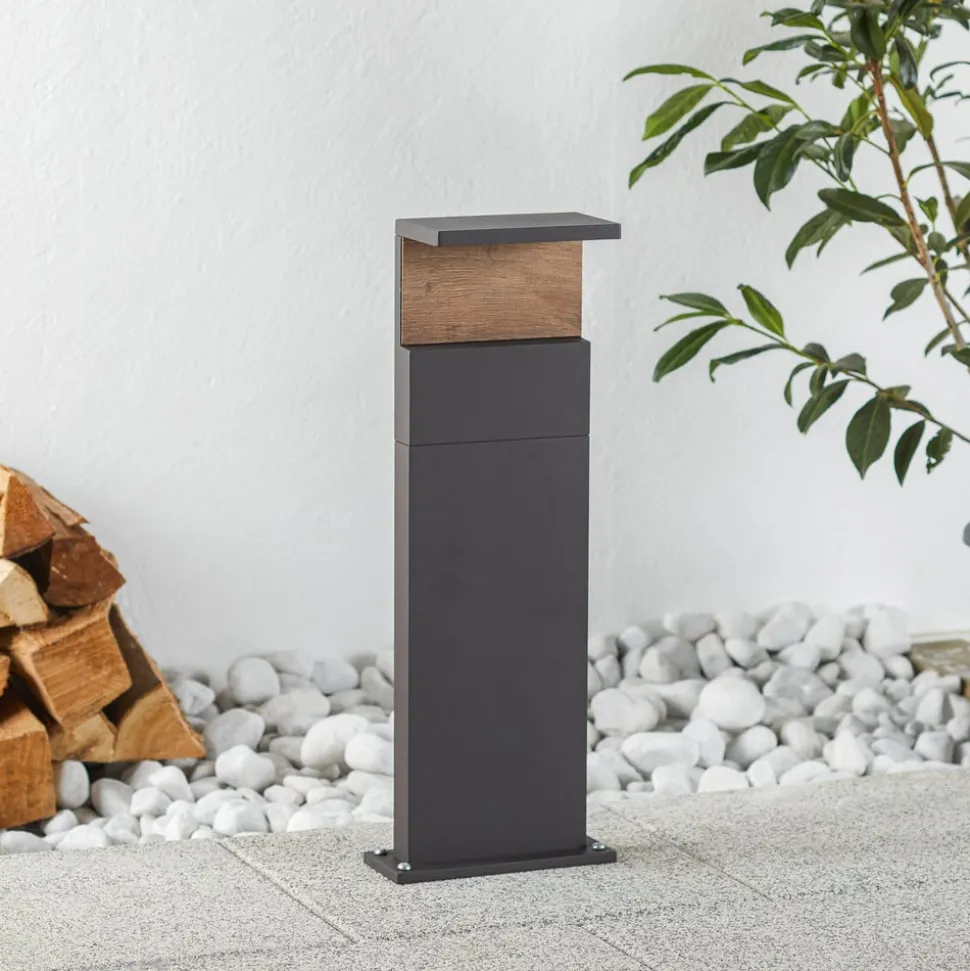 Ruka LED tuinpadverlichting met houten element, 60 cm