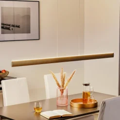 Runa LED hanglamp, brons, lengte 152 cm