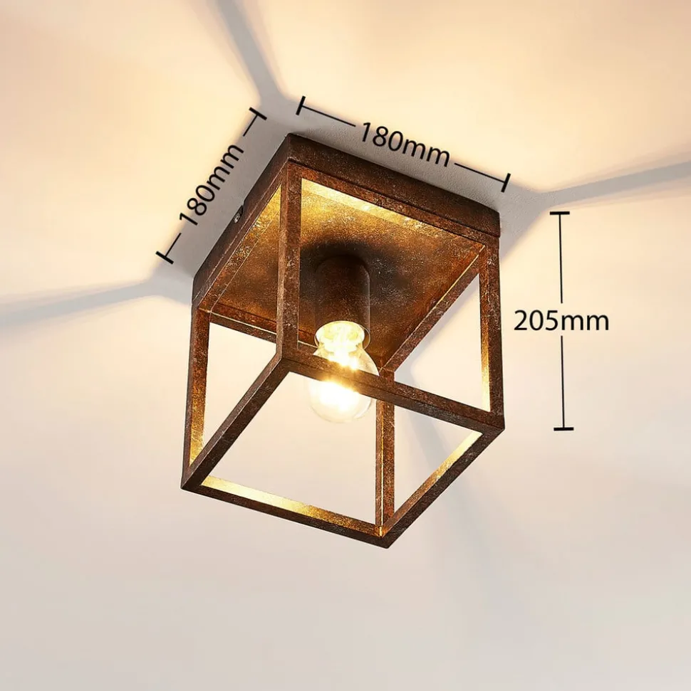 Rustieke plafondlamp Emin met metalen armatuur