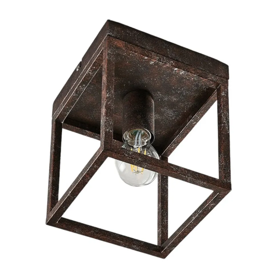 Rustieke plafondlamp Emin met metalen armatuur