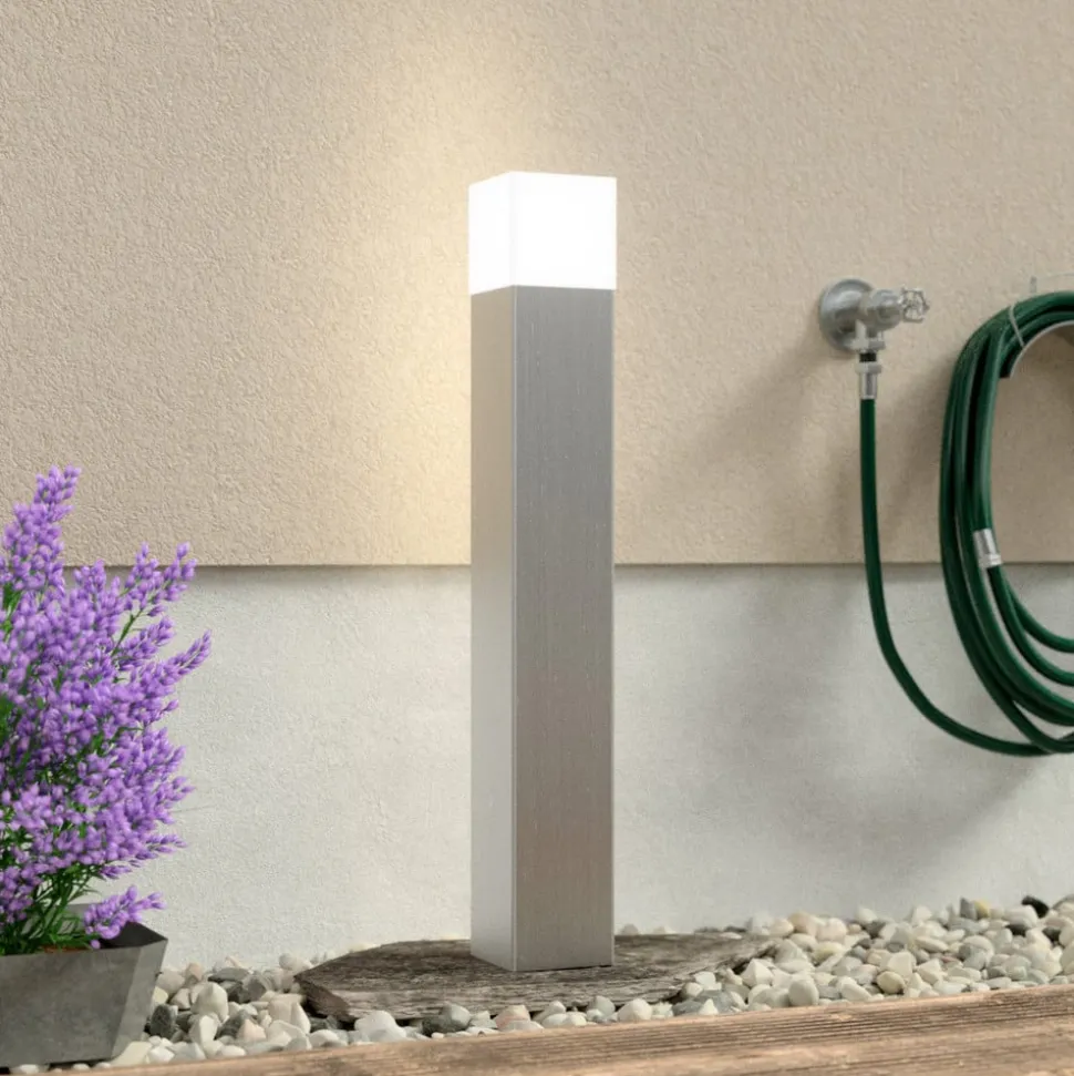 Rvs tuinpadverlichting Linus met opaalglas