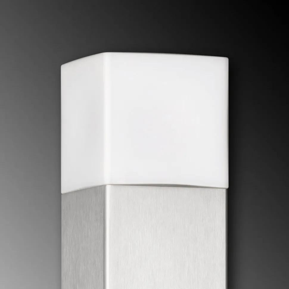 Rvs tuinpadverlichting Linus met opaalglas