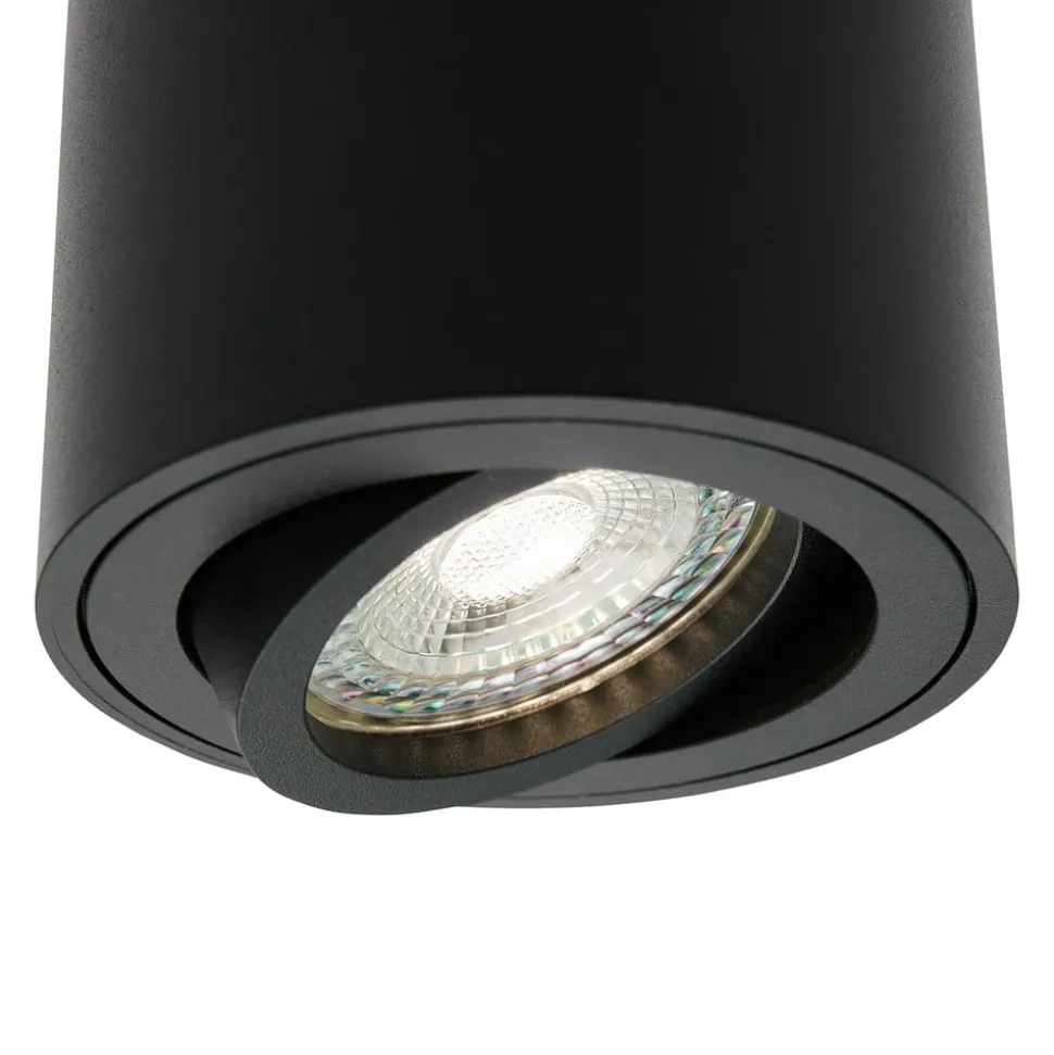 Sabonis Oppervlakte downlight, GU10, aluminium, zwart