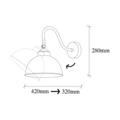 Saglam 3742 wandlamp, verstelbaar, zwart