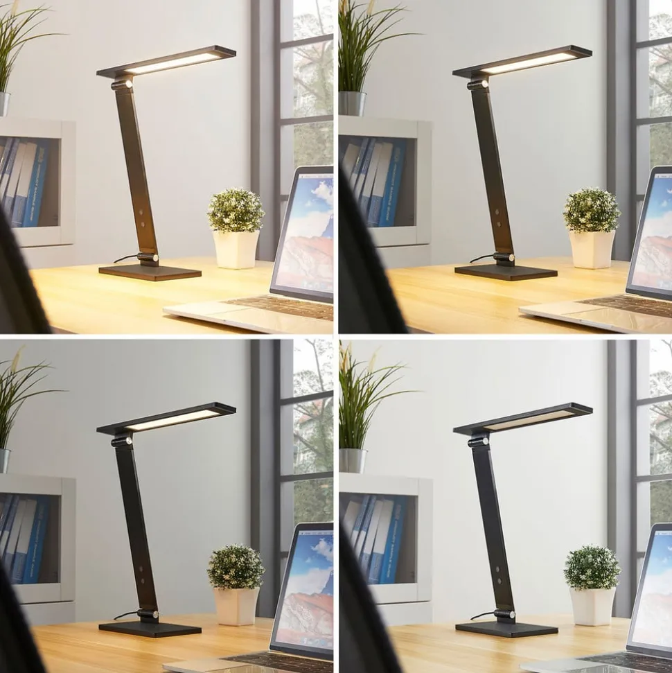Salome - dimbare LED bureaulamp, zwart