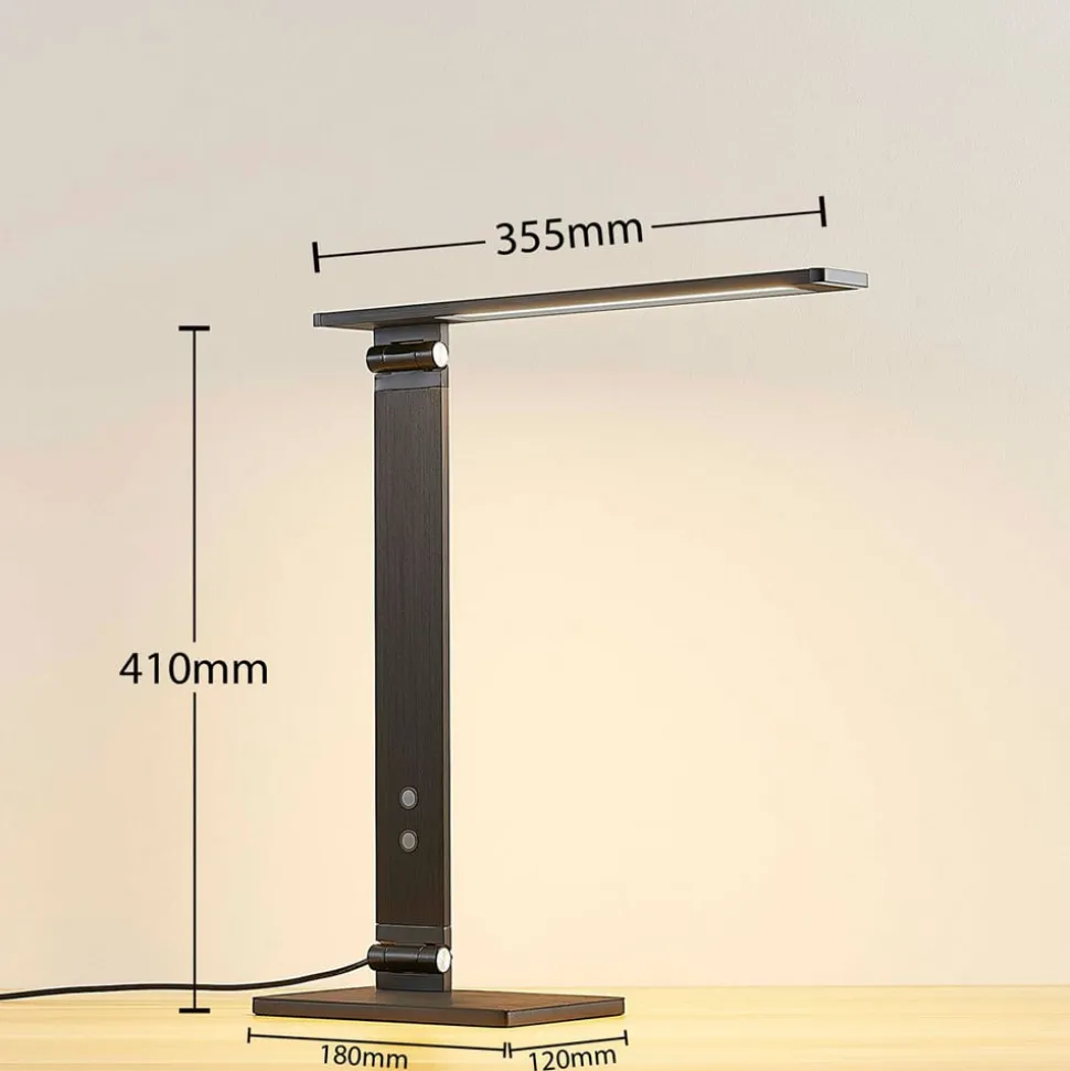 Salome - dimbare LED bureaulamp, zwart