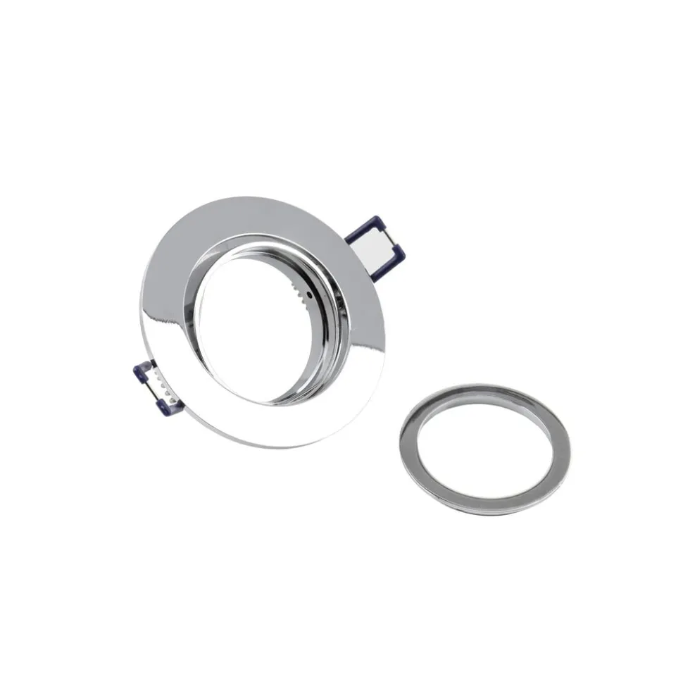 Samsola plafond inbouwlamp, glanzend zilver, Ø 8 cm, metaal