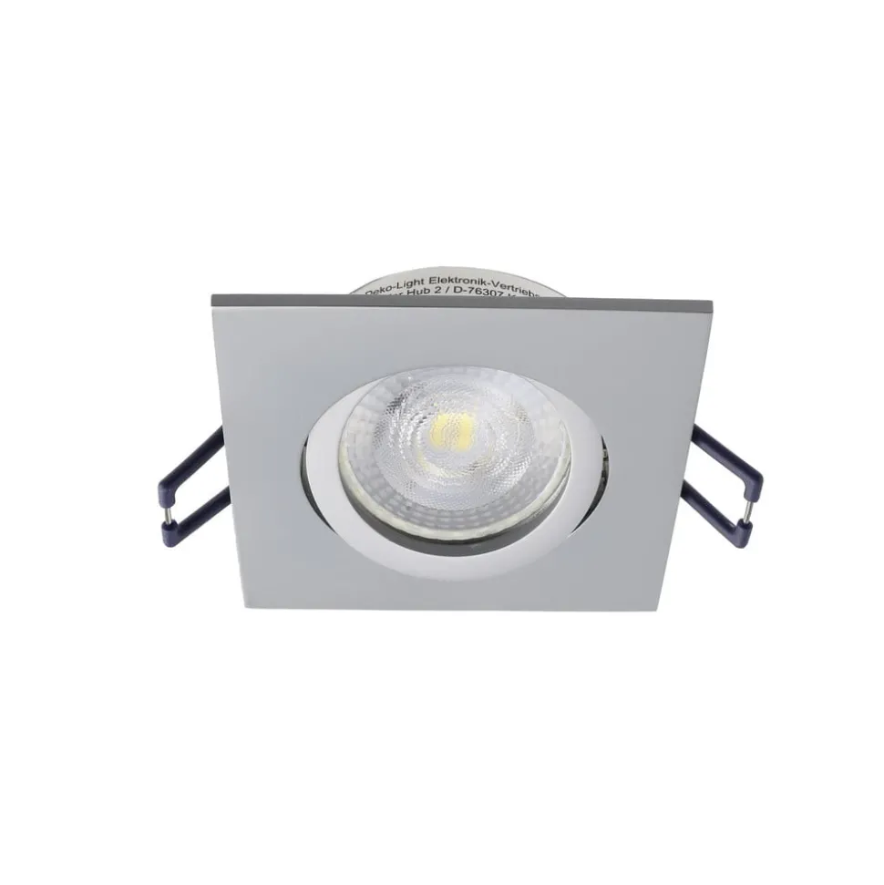 Samsola plafondinbouwlamp, aluminiumkleurig, 9 x 9 cm, metaal