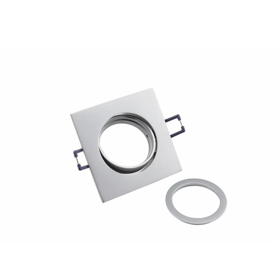 Samsola plafondinbouwlamp, aluminiumkleurig, 9 x 9 cm, metaal