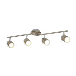 Samson plafondspot, zilverkleurig, metaal, 4-lamps, IP44