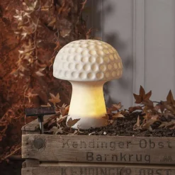 Sandy LED lamp op zonne-energie, 24 cm, wit, kunststof, paddestoelvorm