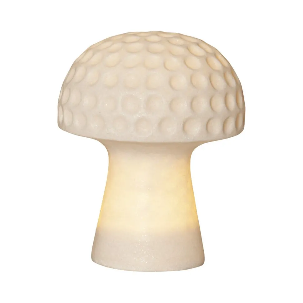 Sandy LED lamp op zonne-energie, 24 cm, wit, kunststof, paddestoelvorm