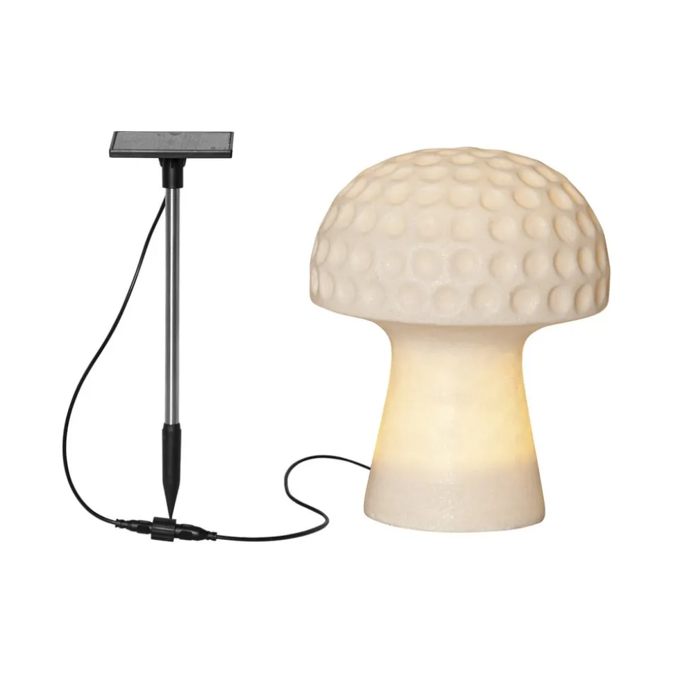Sandy LED lamp op zonne-energie, 24 cm, wit, kunststof, paddestoelvorm