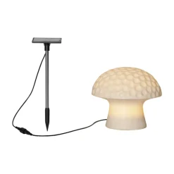 Sandy LED lamp op zonne-energie, 16 cm, wit, kunststof, paddestoelvorm