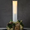 Sara Kalender LED kaars, wit/zilver, hoogte 29 cm