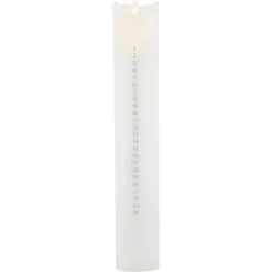 Sara Kalender LED kaars, wit/zilver, hoogte 29 cm