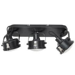 Satelliet industriële plafondlamp in zwart