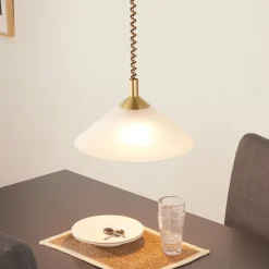 Saturn instelbare hanglamp in messinglook