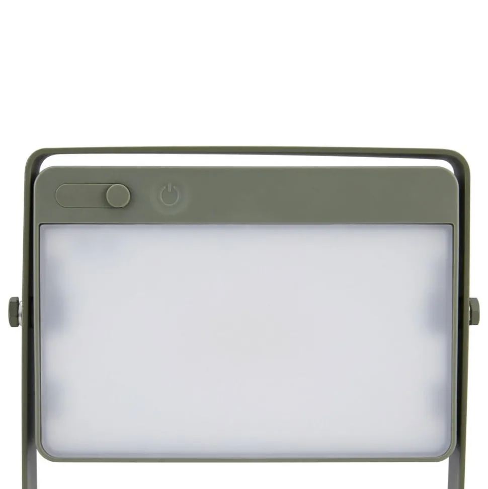 Saulio LED tafellamp op zonne-energie, olijfgroen, IP44, aluminium, USB,